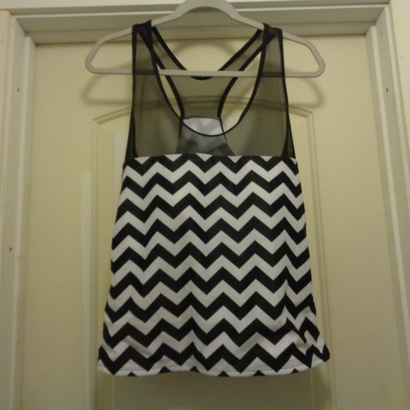 60s RETRO STYLE MESH MOD TANKINI BATHING SUIT TOP 2X - Picture 2 of 4